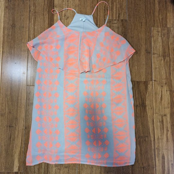 Charlotte Russe Orange/Tan Aztec Print Dress - Picture 3 of 8